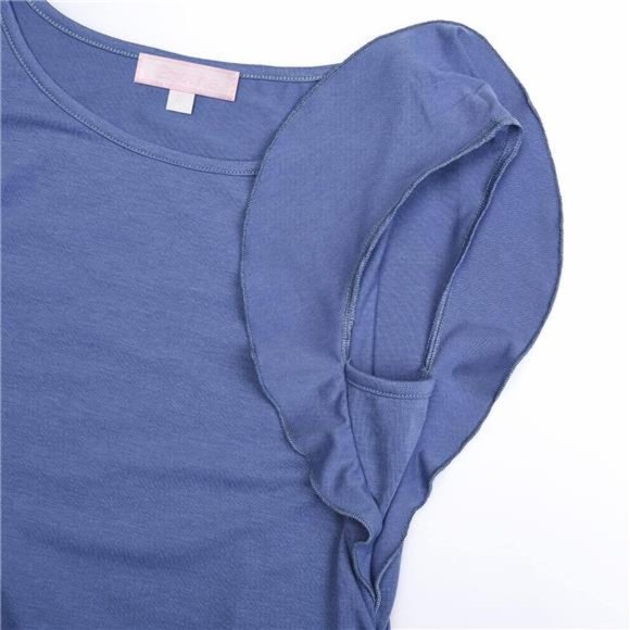 Bhome Maternity Tops Flying Shorts Sleeve Tshirt Side Ruched Pregnant Blouse - Picture 3 of 6